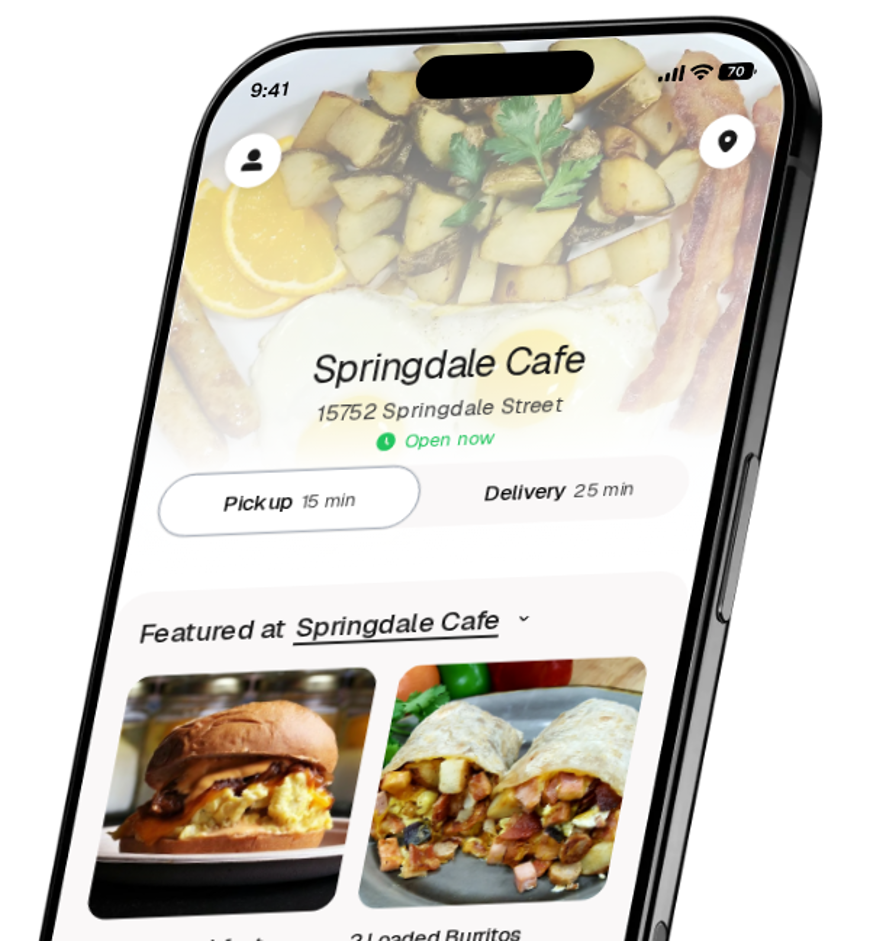 Springdale Cafe app preview